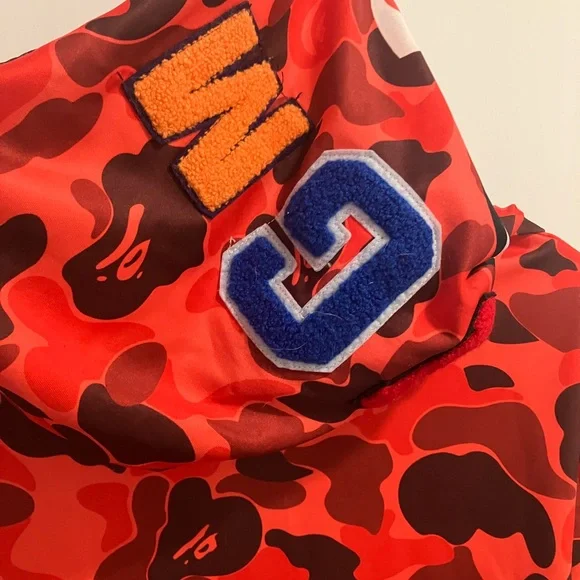 BAPE designer brand Camo Red Shark Full Zip Hoodie lightweight jacket Size XXL - Picture 12 of 15